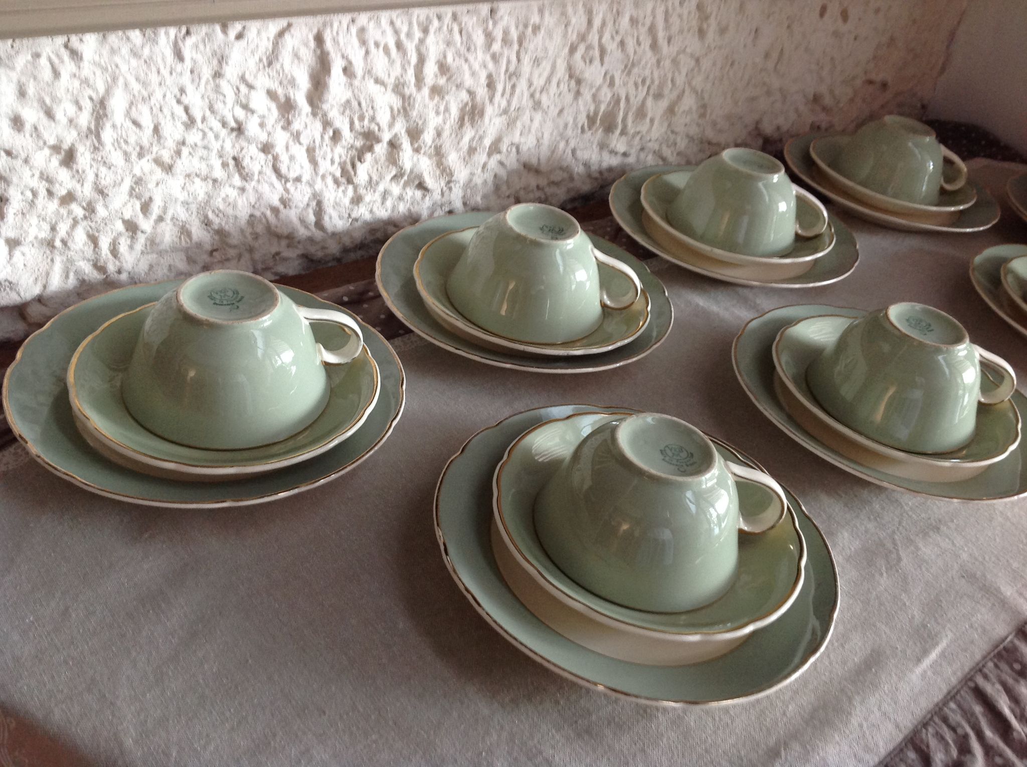 Peppermint coffee and dessert service / Villeroy - Boch / vintage 50-60