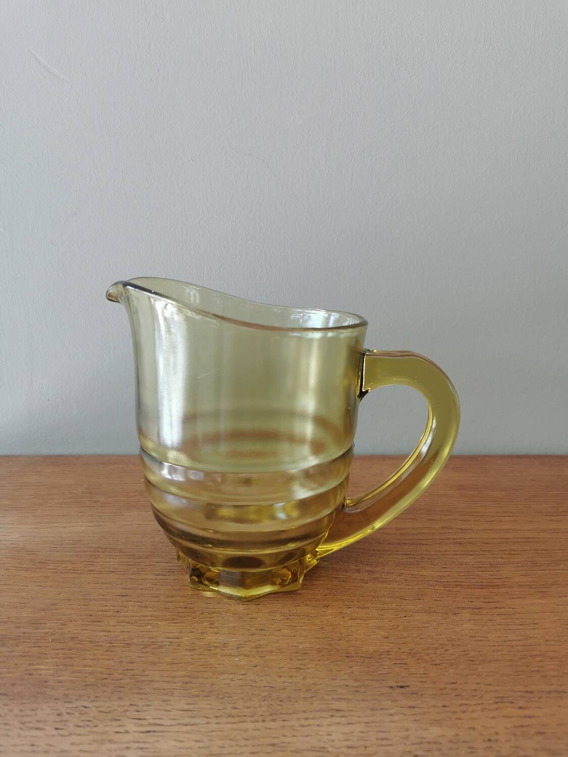 Vintage yellow glass pitcher