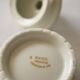 White porcelain sugar bowl/sugar pot with gilt trim, Evor France