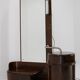 1930s art deco toilet cabinet with mirror in walnut, czechoslovakia