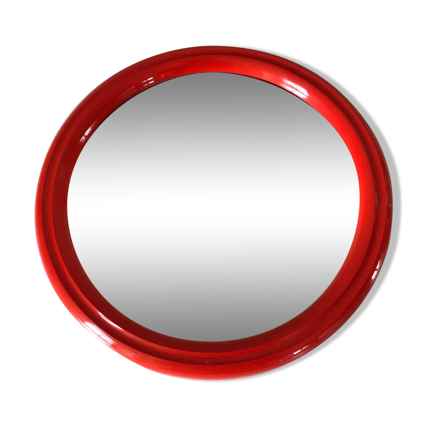 Round mirror vintage orange Years 70
