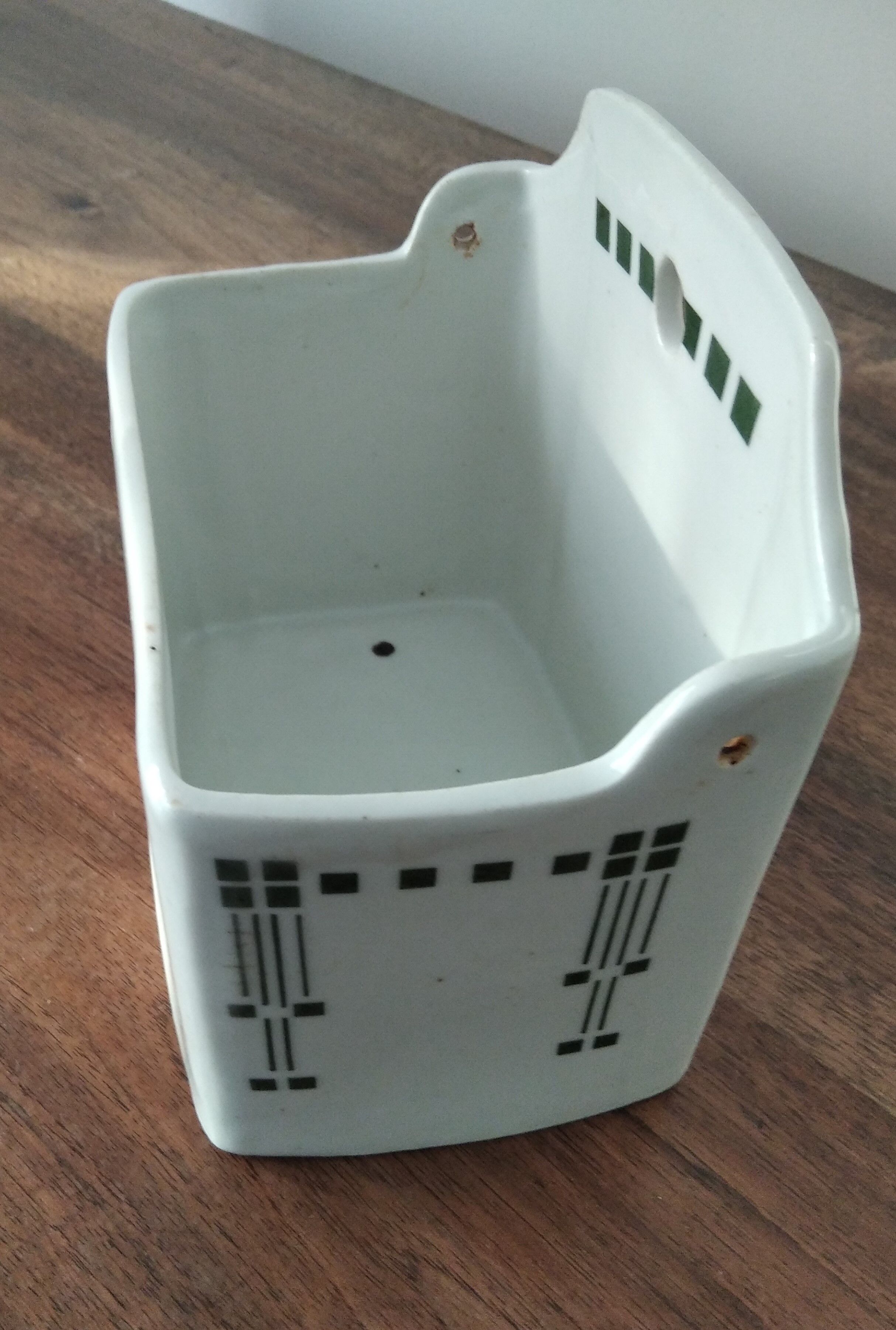 Art Deco earthenware salt box
