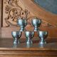 Set of 5 vintage silver-plated egg cups