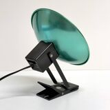 "LITA" Metal Wall Lamp Clamp Lamp with Green Reflector Vintage 70's