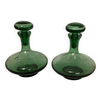 Set of 2 glass carafes, Italy, 70s/80s