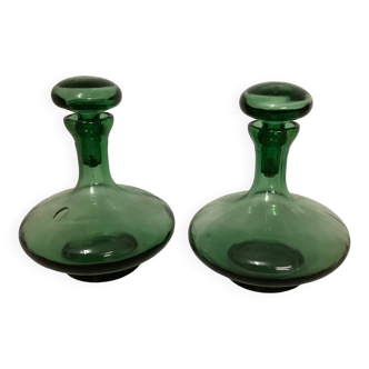 Lot de 2 carafes en verre Italie années 70/80