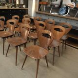Baumann 1950s curved beech mid-century chair