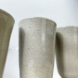 6 mazagrans in vintage speckled stoneware