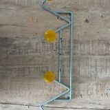 Vintage iron and wood wall coat rack