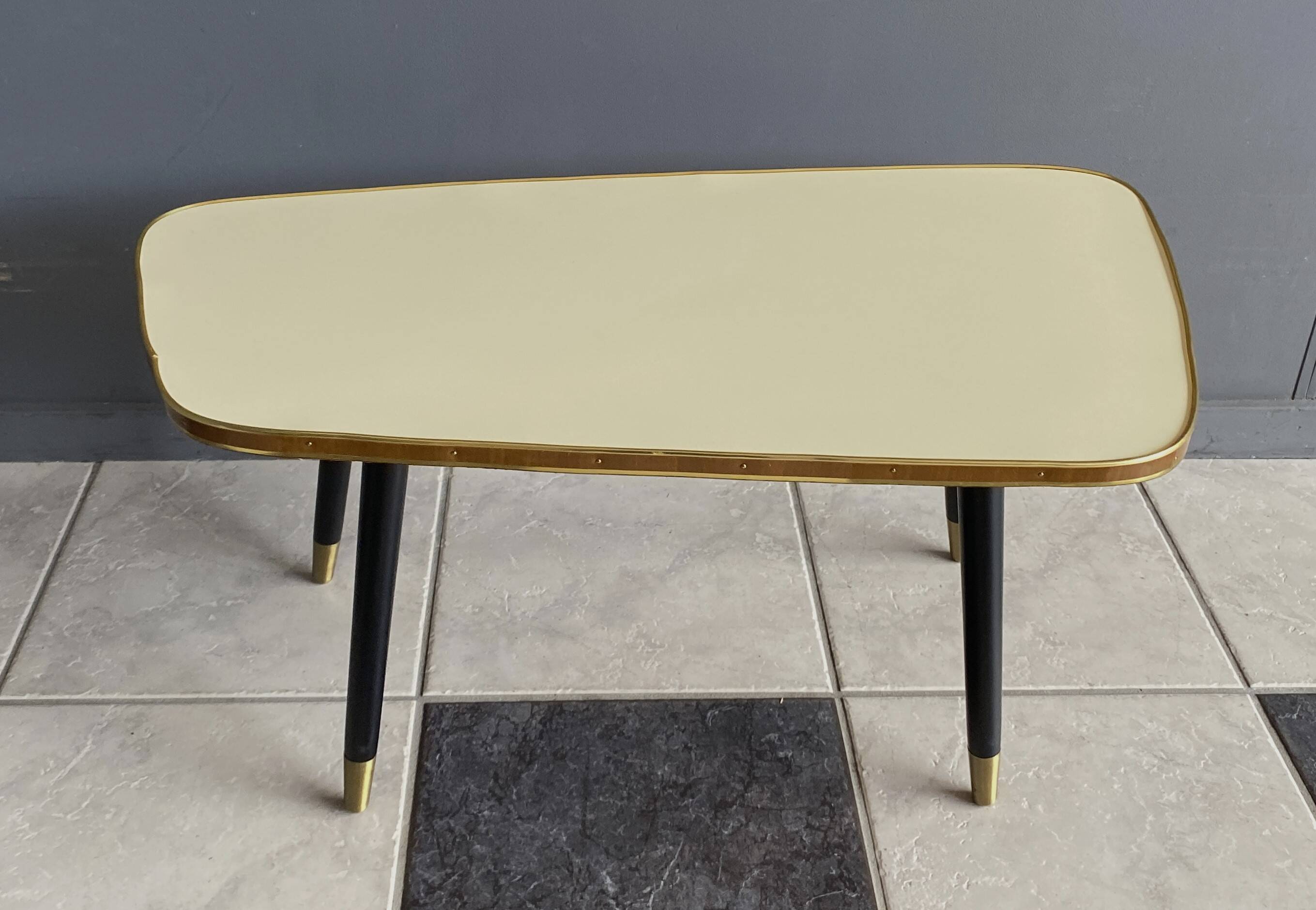 low Yellow formica side table 1960s