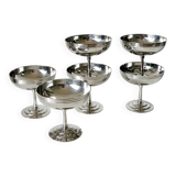 Set of 6 stainless steel ice cream and sorbet bowls on a stand - Remy Letang