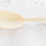 Silver and "horn" porridge spoon