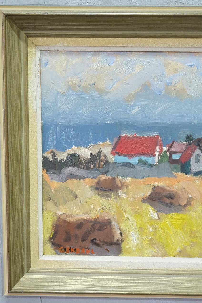 Gunnar Ekdahl,  Swedish Modern Landscape, Oil on Panel, 1960s, Framed