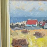 Gunnar Ekdahl, Paysage moderne suédois, Huile sur panneau, années 1960, Encadré