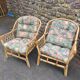 Pair of vintage rattan armchairs
