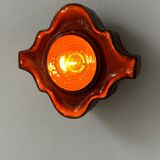 Pair of vintage wall lights, brown and orange ceramic, Sweden 1960