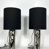 Barovier & Toso, pair of Murano glass table lamps from 70s. Labeled