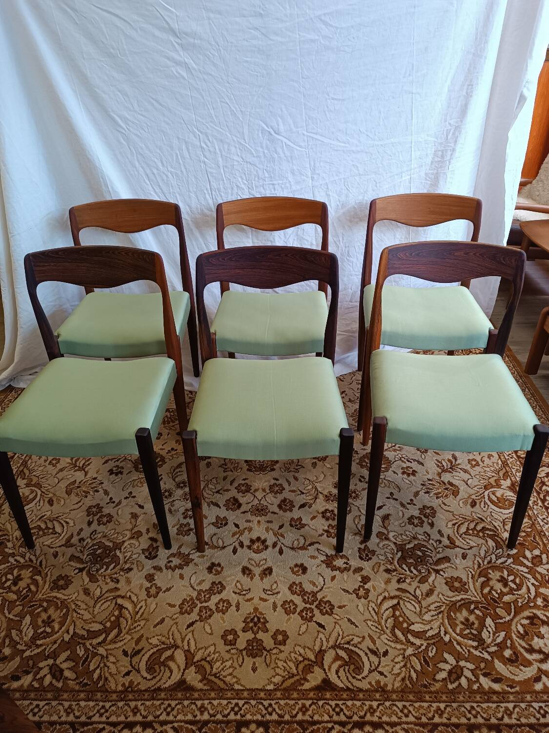 Scandinavian teak and rosewood chairs from the 60s