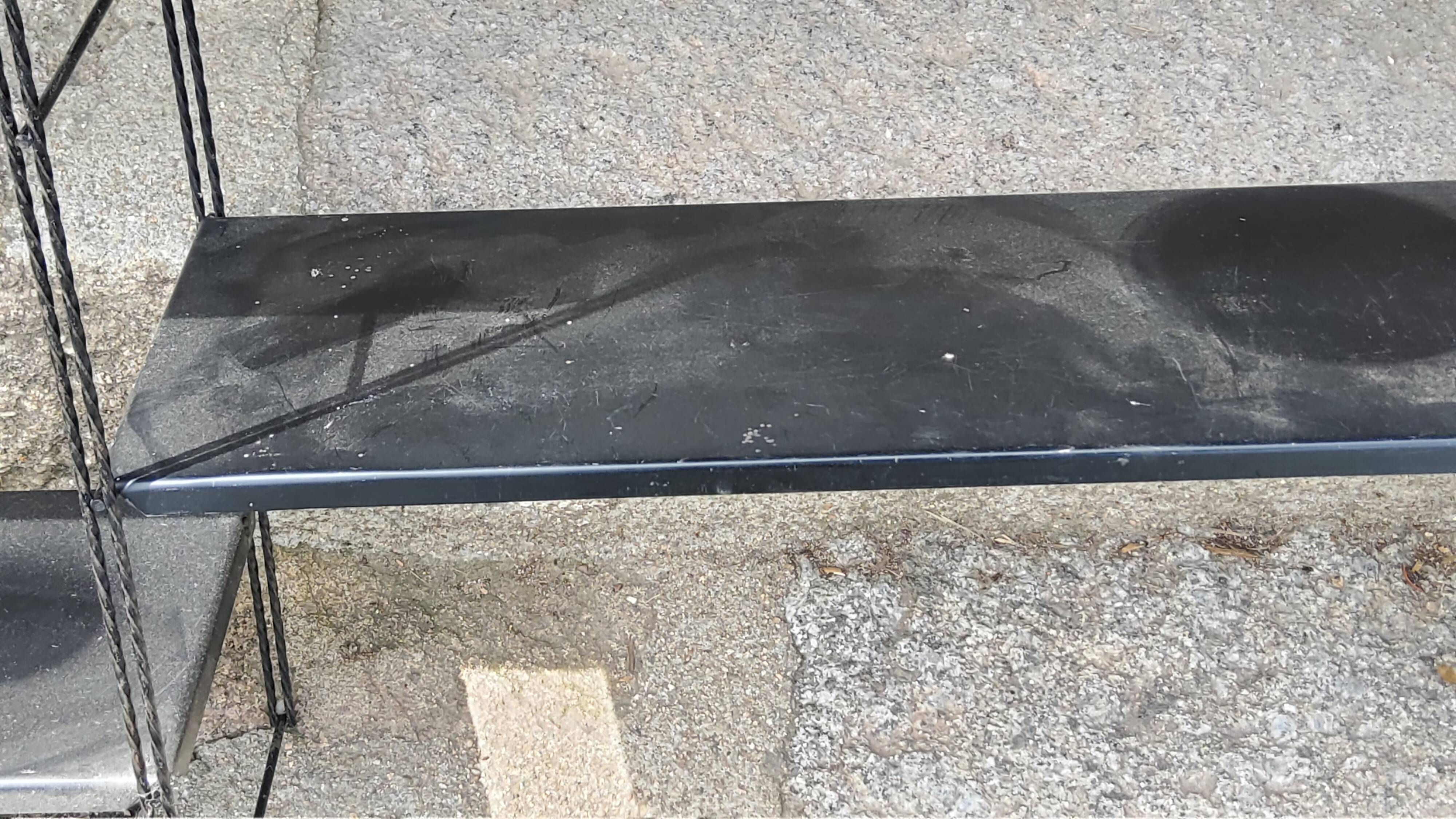 Vintage string wall shelf from the 60s in metal