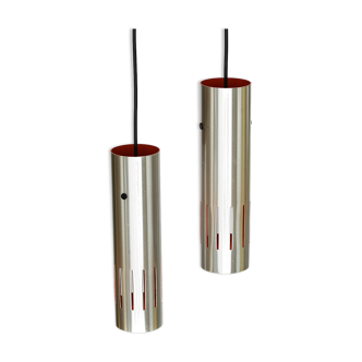 Pair of hanging lamps "Trombone" by Jo Hammerborg for Fog & Mørup