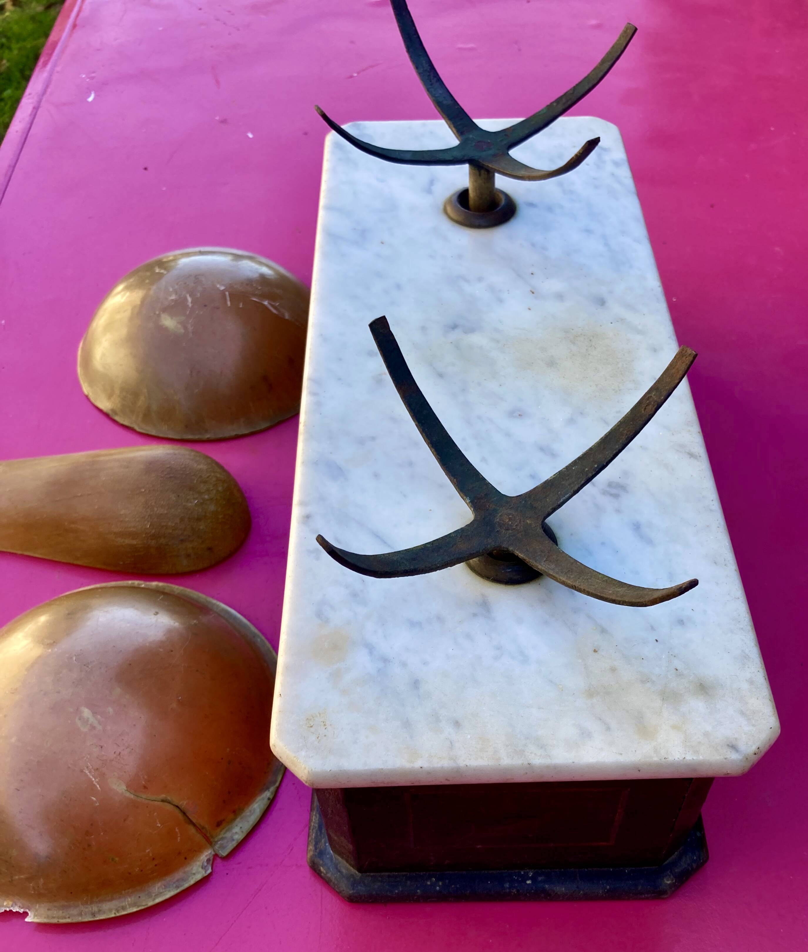 Old tobacco scale, or Apothecary horn trays