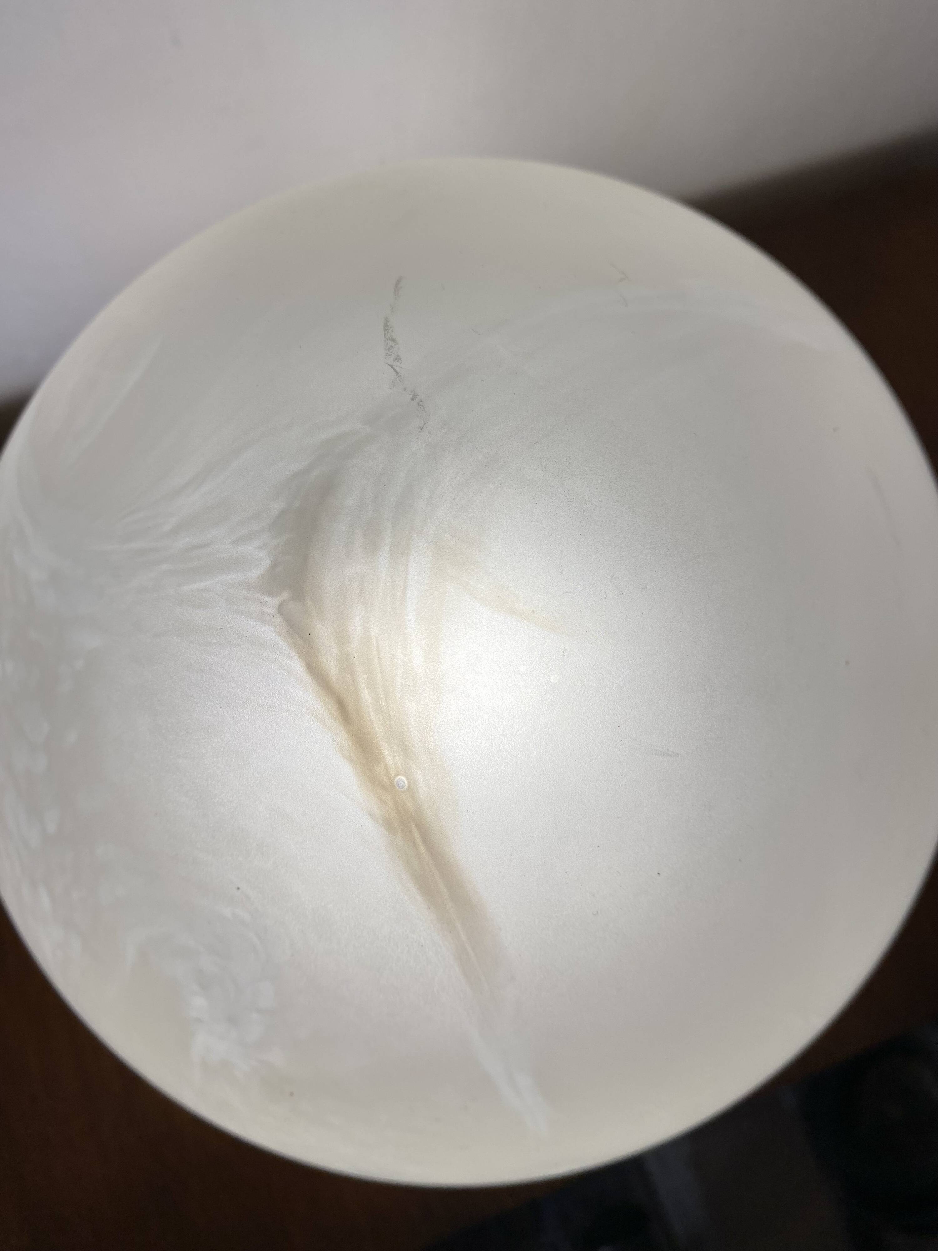 Large marbled glass egg lamp 38 cm, 80s