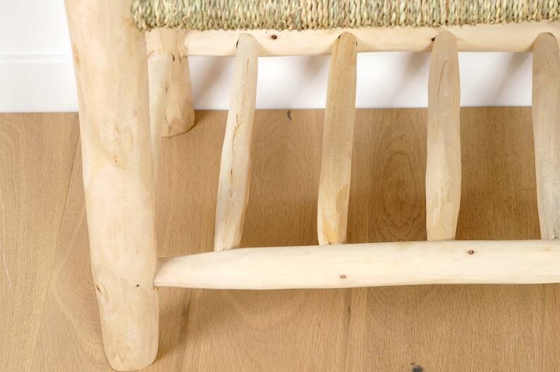 Moroccan wooden bench with storage 60cm