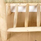 Moroccan wooden bench with storage 60cm