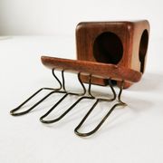 Mid century teak pipe stands, Sweden, 1960s.