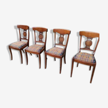 Chairs lot of 4 style directoire in cherry