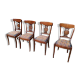 Chairs lot of 4 style directoire in cherry