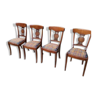 Chairs lot of 4 style directoire in cherry