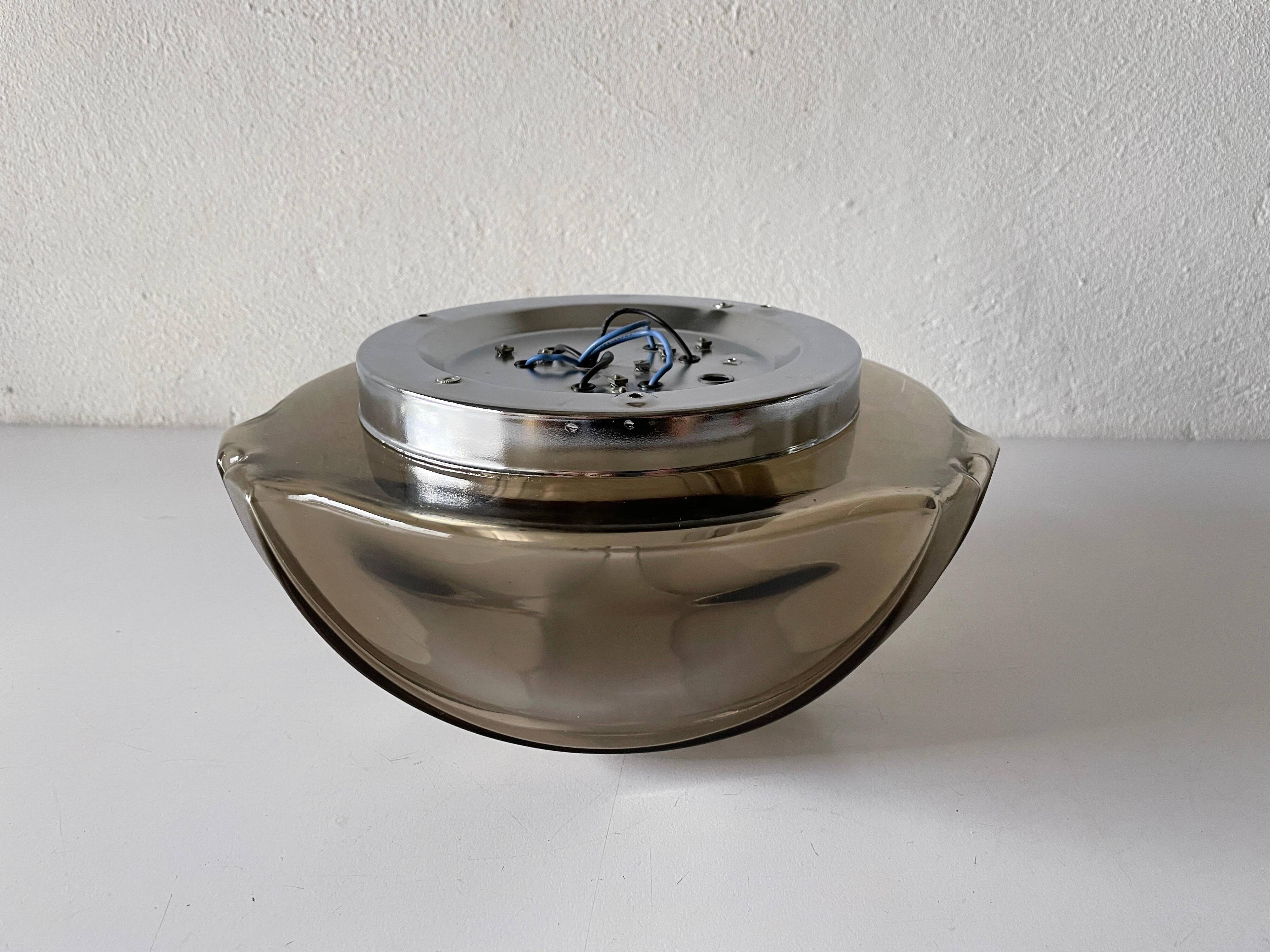 Wall lamp or flush mount in the shape of a dome by Hoffmeister Leuchten, 1960s, Germany.