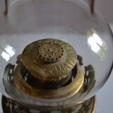 19th c. longwy earthenware oil lamp