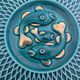3 dessous-de-plat vintage en céramique turquoise à décor de poissons