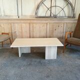 Rectangular travertine coffee table