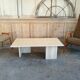 Rectangular travertine coffee table