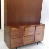 Old cabinet with drawers and showcase