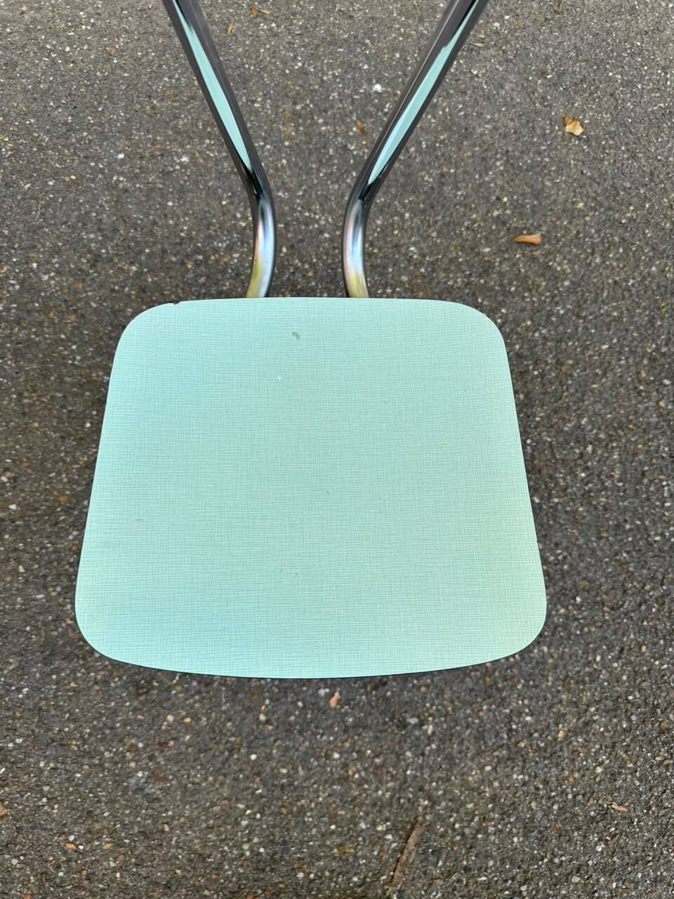 Vintage pastel blue/sea green Formica chair — Retro 50s/60s