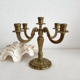 Chandelier bougeoir ancien en laiton 5 feux