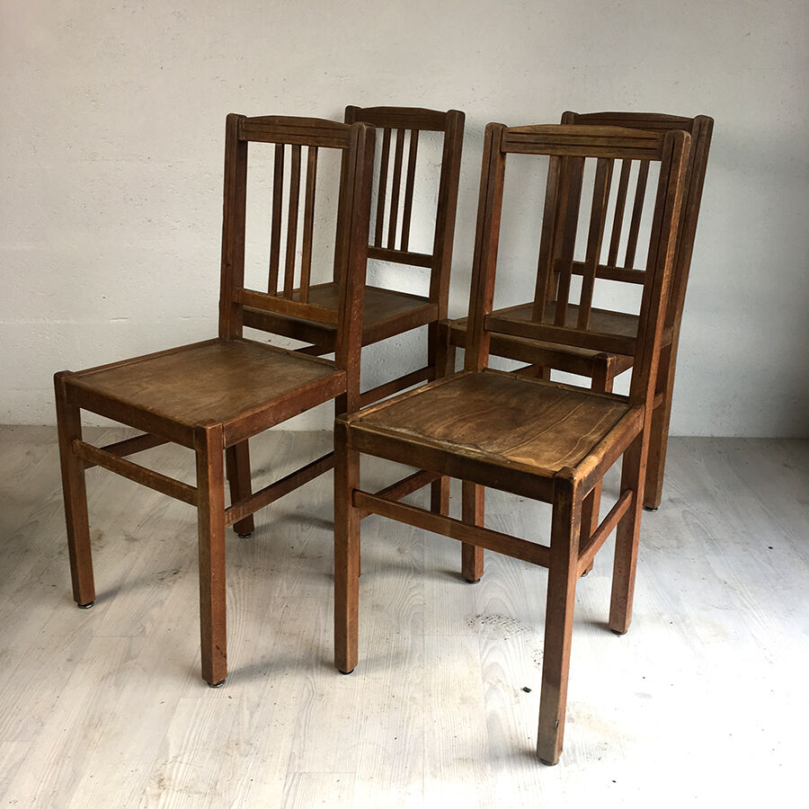 Set of 4 chairs "ELF Indislocables" vintage 50's