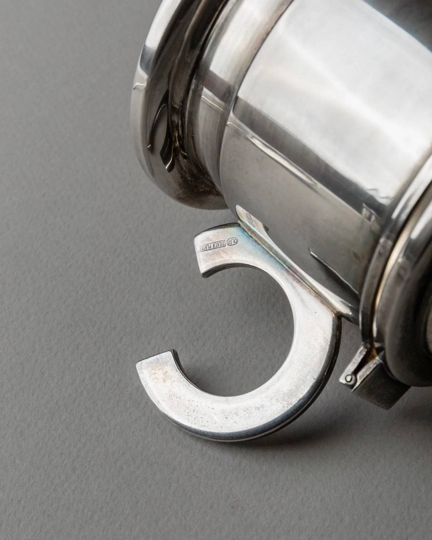 Argent Metal Silver-Plated Art Deco Lidded Box with Spoon, Italian 1930s Table Decor