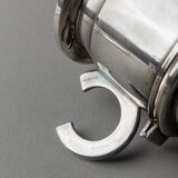 Argent Metal Silver-Plated Art Deco Lidded Box with Spoon, Italian 1930s Table Decor