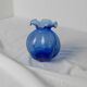 Vintage glass vase Hazel Atlas - Fenton blue cobalt flower vase, bulbous shape - Italy 1930s - Retro decorative vase, gift idea