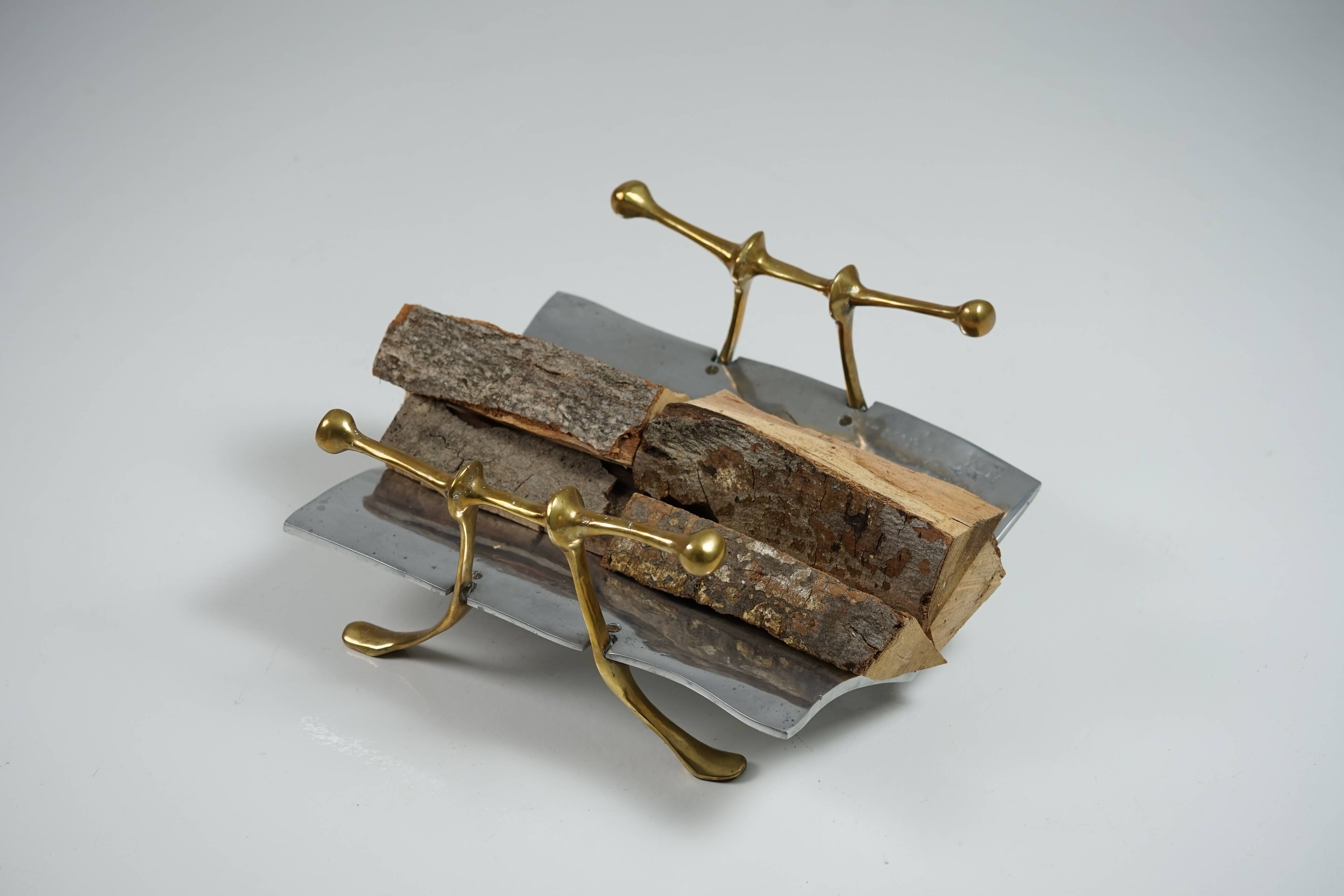Sculptural Magazine Rack / Firewood Holder by David Marshall