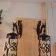 pair of wrought iron animal wall lights