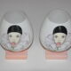 Paire appliques vintage opaline enfant