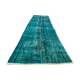 Distressed Turkish Runner 272x78 cm wool Vintage rug, Overdyed Blue