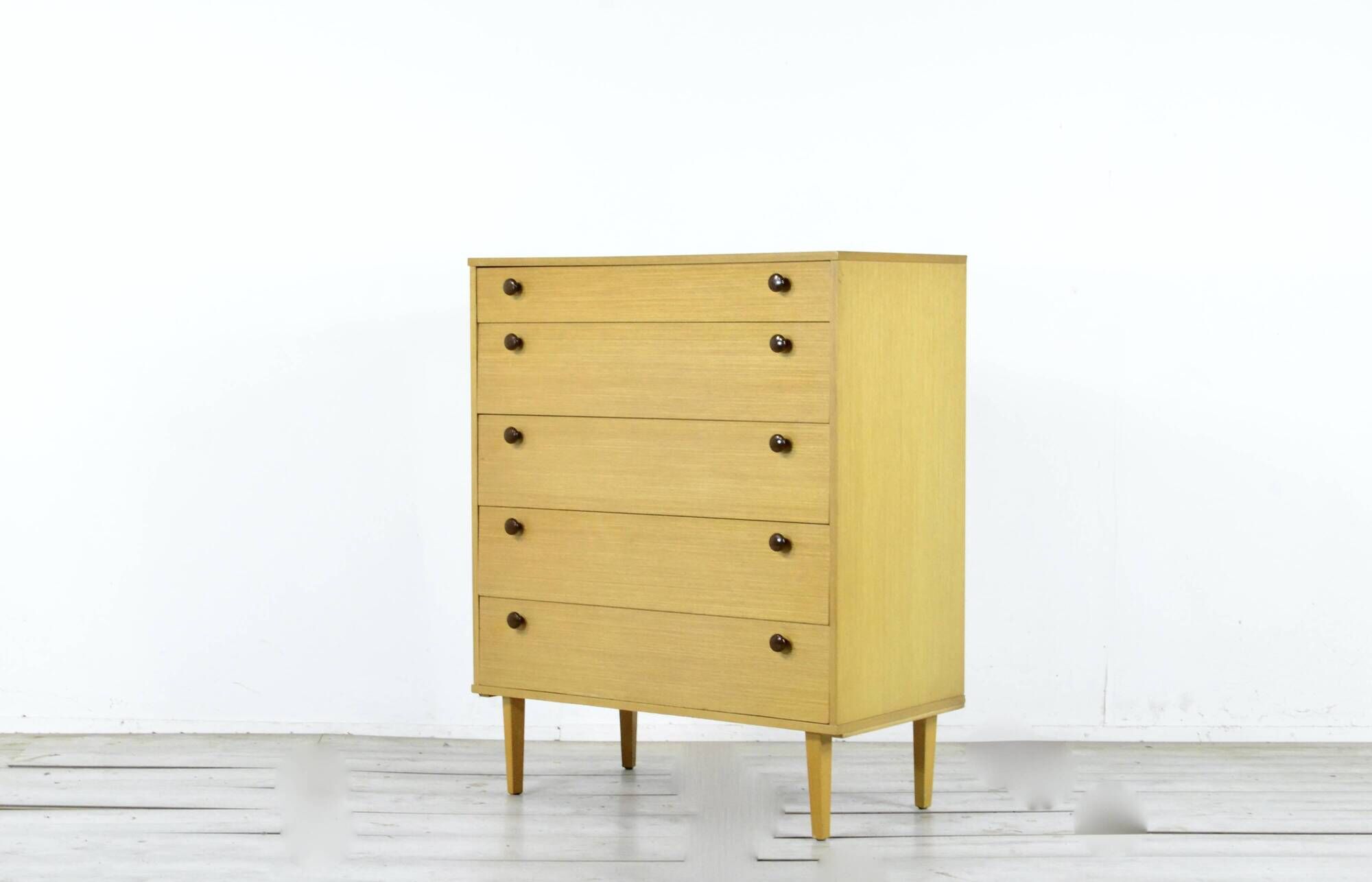 Midcentury 'Avalon' Teak Tallboy / Chest Of Drawers. Vintage Modern