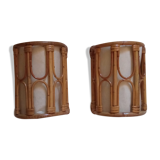 Pair of bamboo sconces